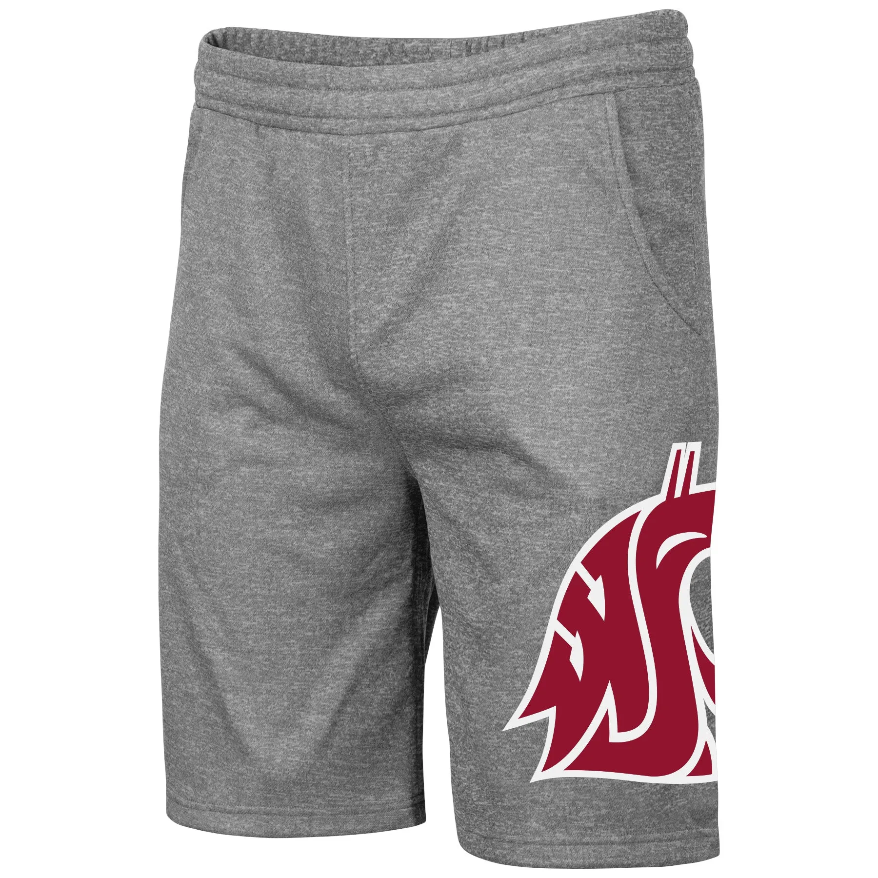 Mens Heather Grey Polyester Sweat Shorts
