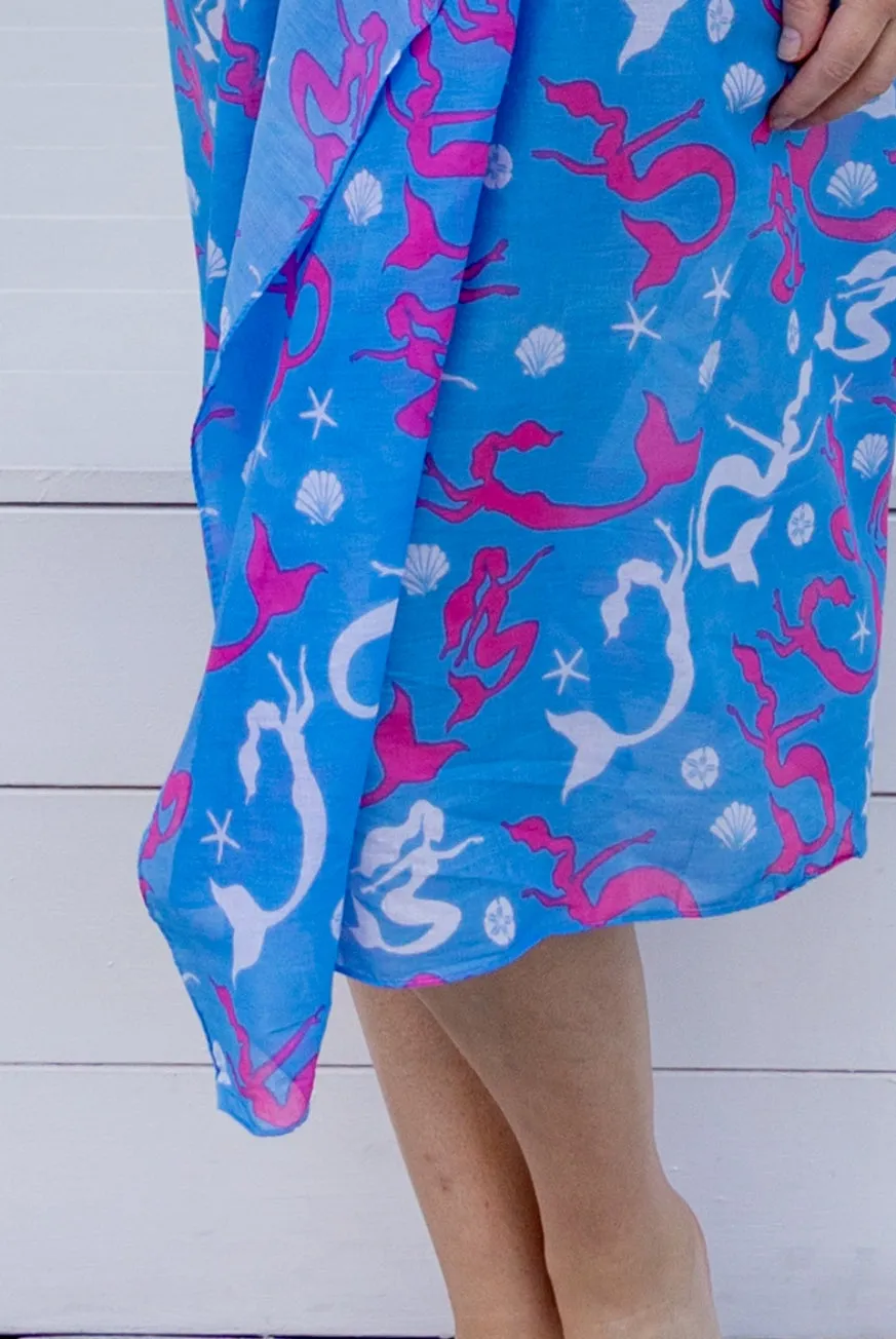 Mermaid Printed Cotton Sarong Pareo