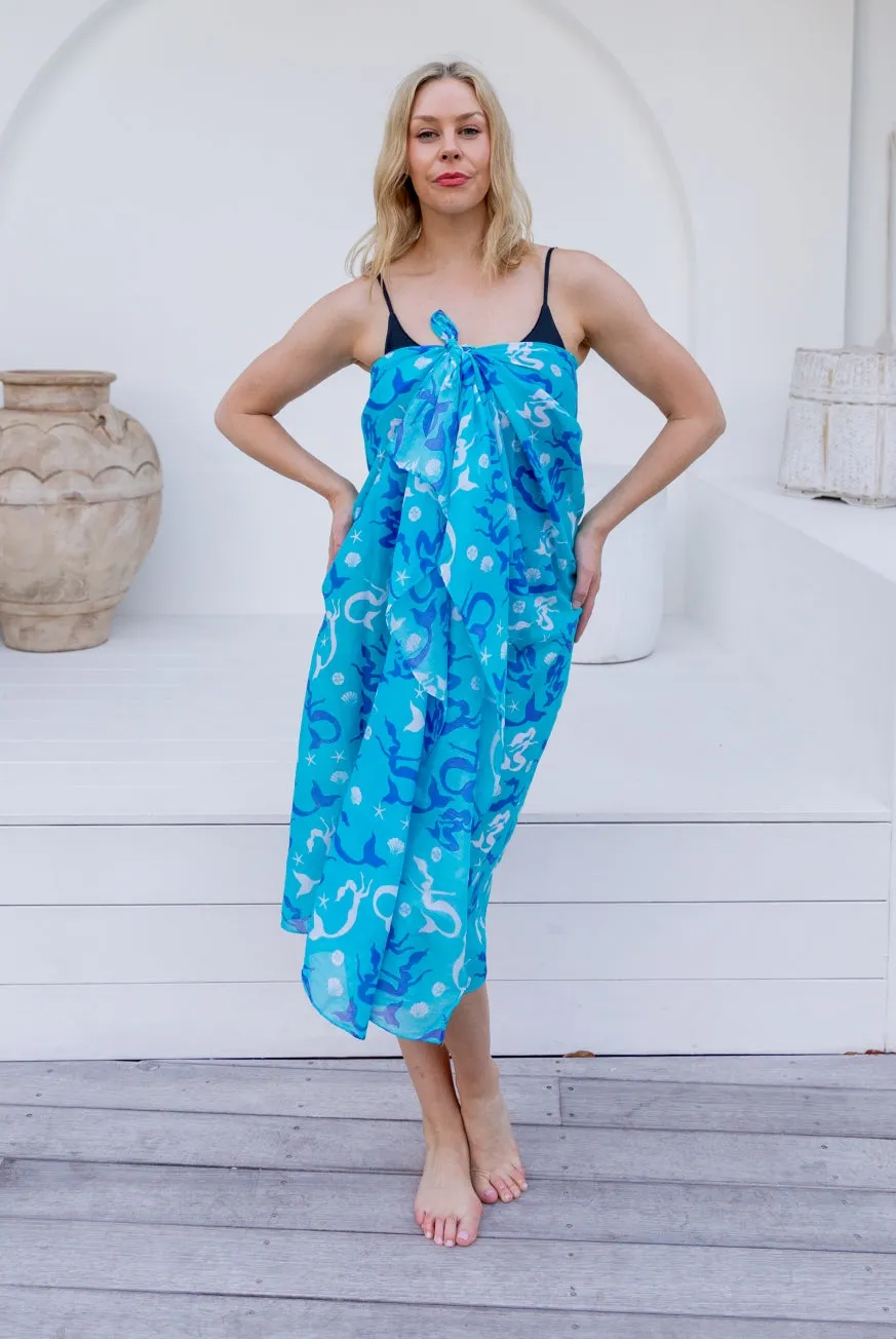 Mermaid Printed Cotton Sarong Pareo