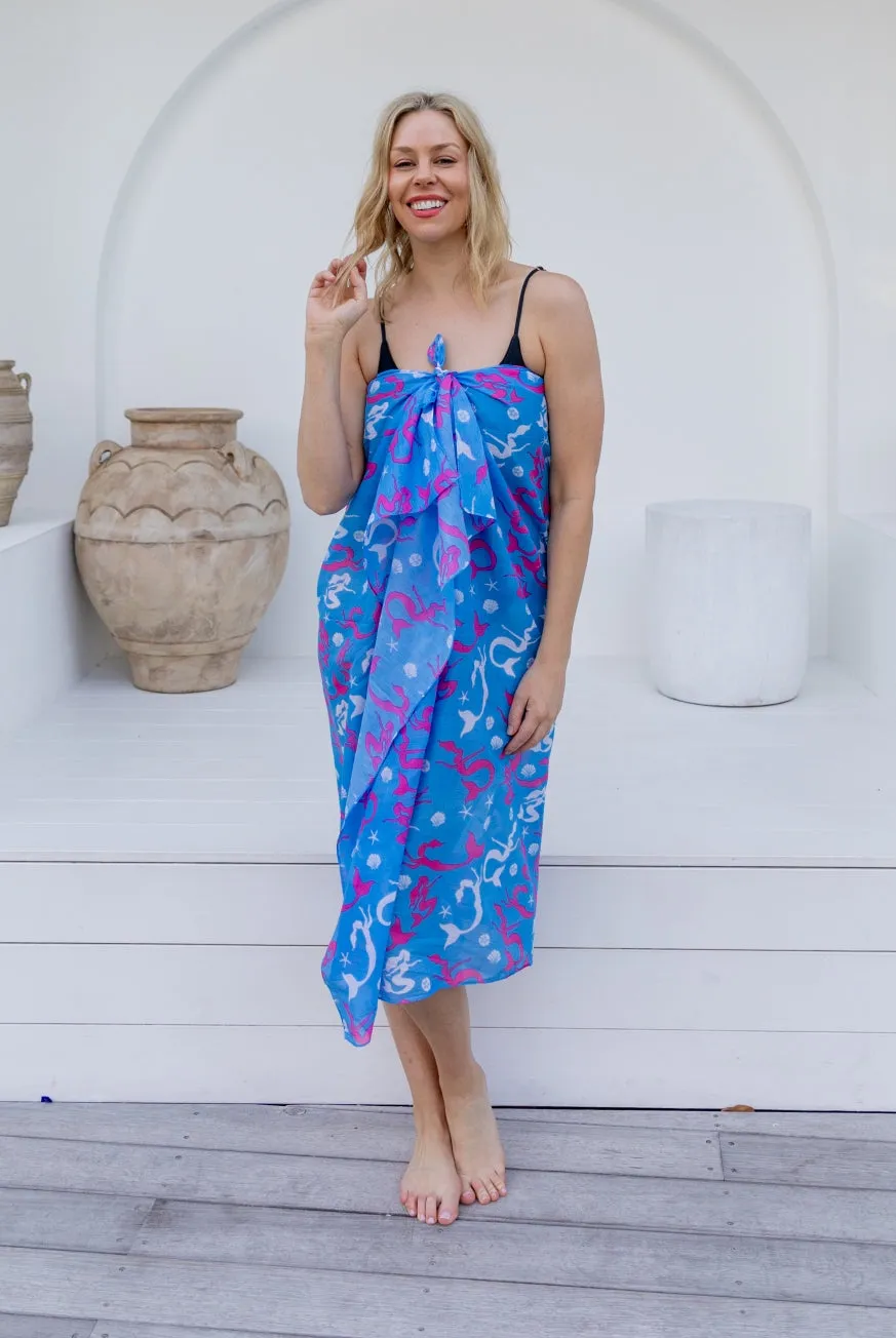Mermaid Printed Cotton Sarong Pareo