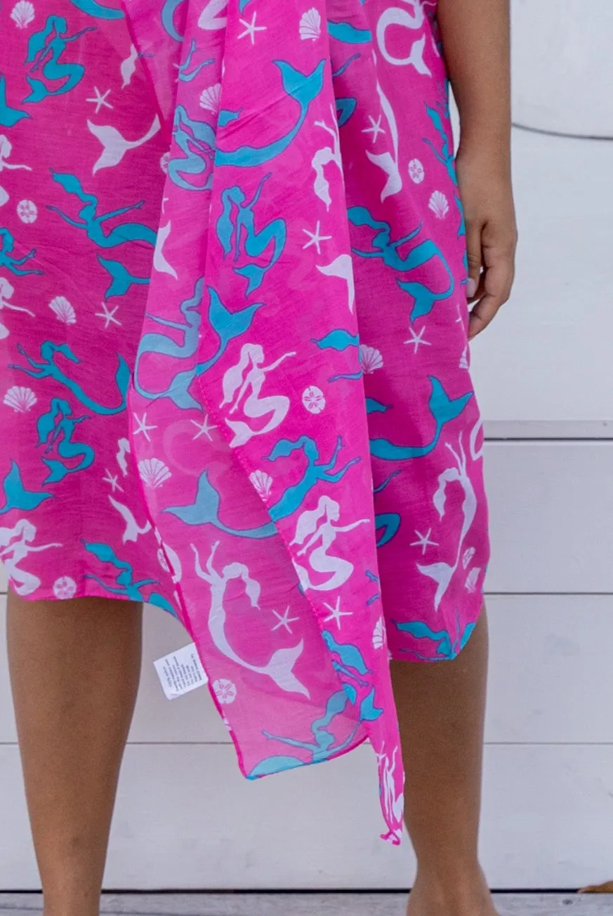 Mermaid Printed Cotton Sarong Pareo