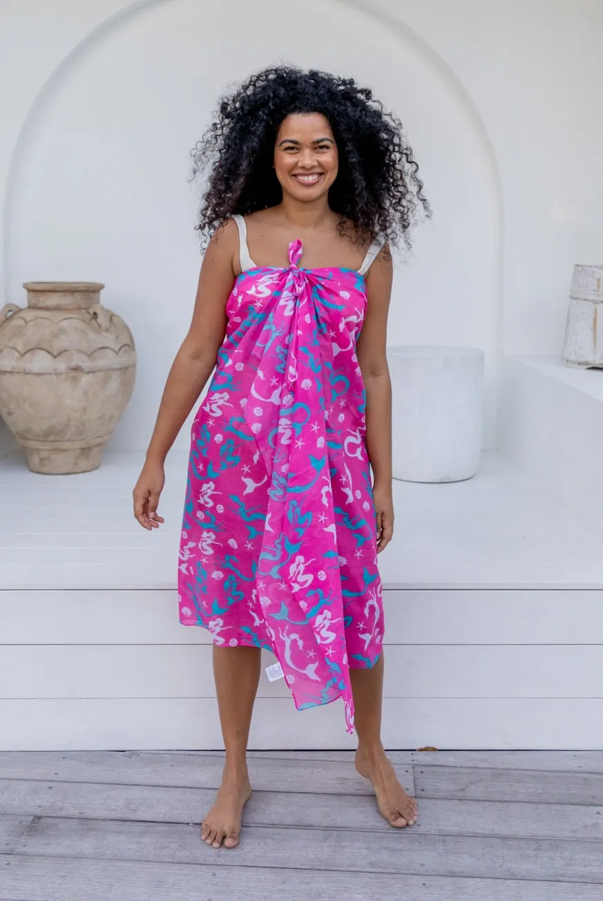Mermaid Printed Cotton Sarong Pareo