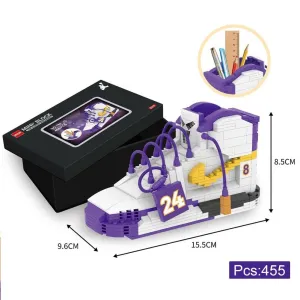 MOC NON  Sport Basketball Shoes Building Blocks Sneakers Models Pen Container DIY Mini Bricks Pencil-Box toys  Boy Stationery