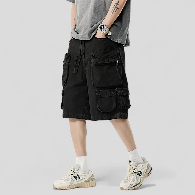 Multi cargo pocket twill short