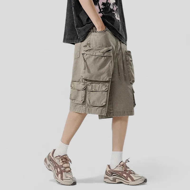 Multi cargo pocket twill short