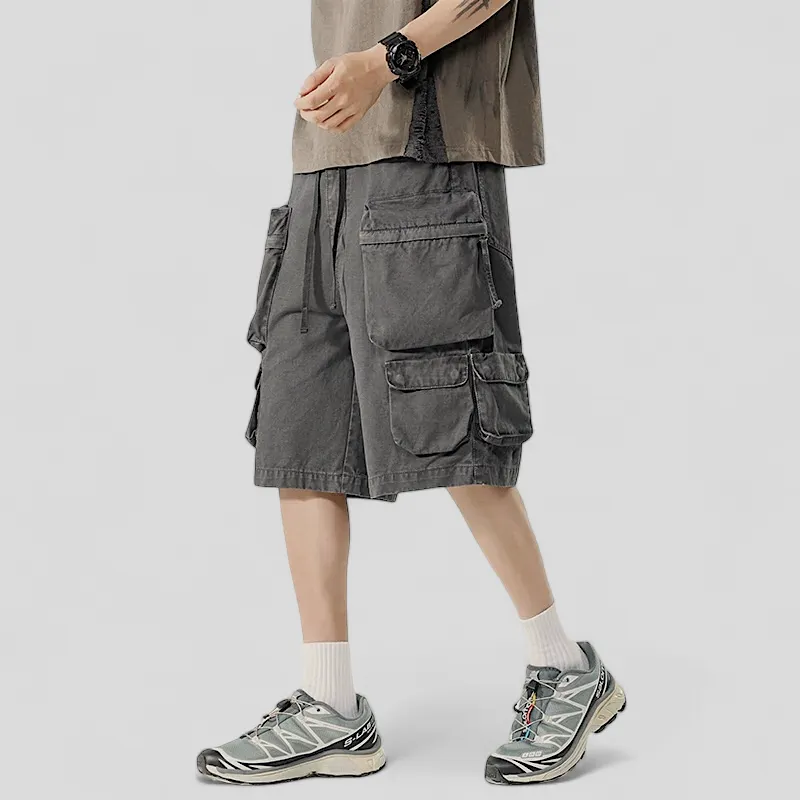 Multi cargo pocket twill short