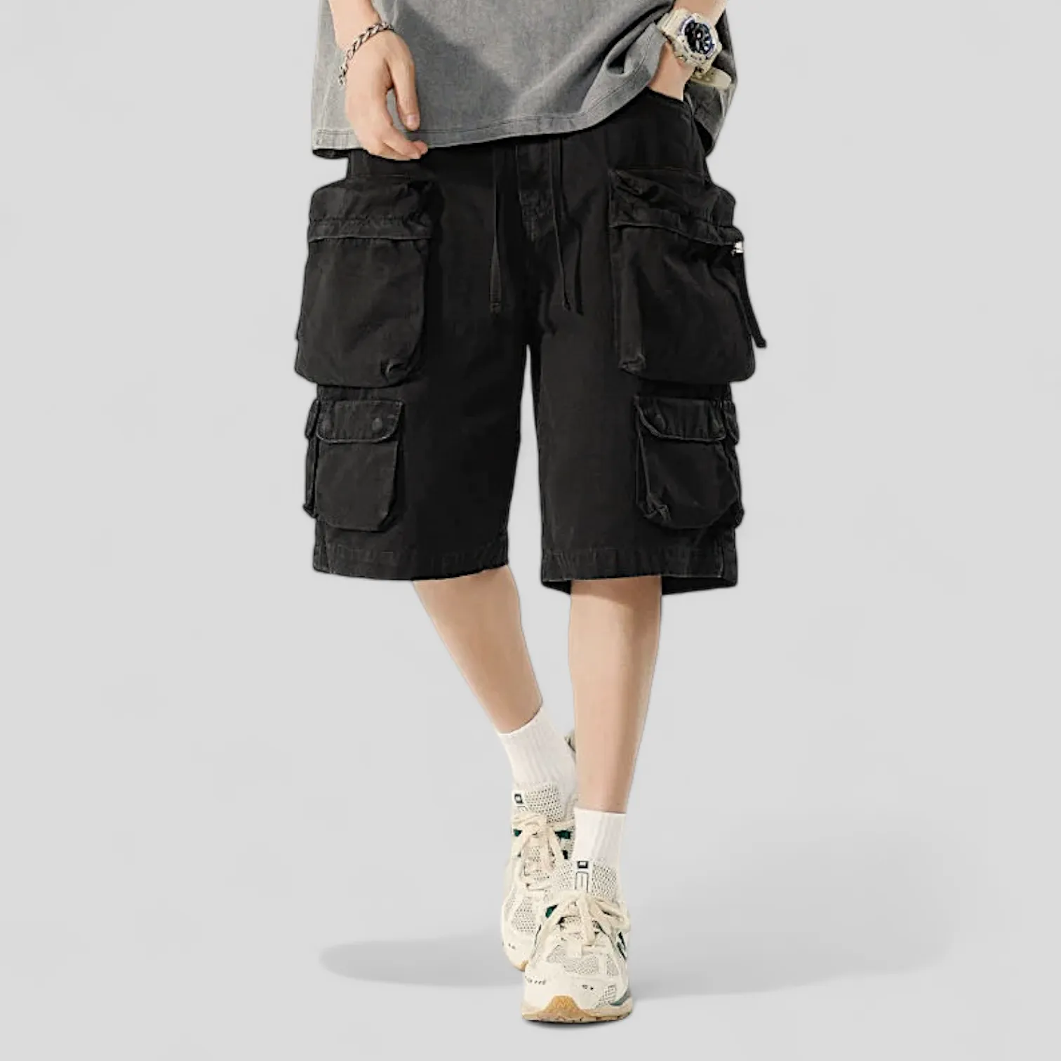 Multi cargo pocket twill short