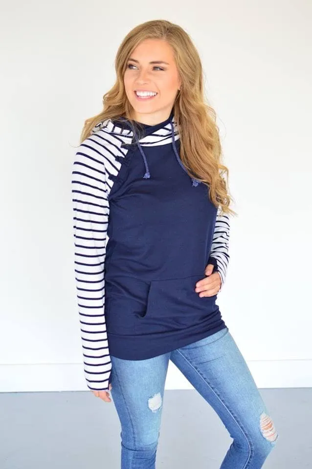 Navy Raglan Hoodie [High Stretch]