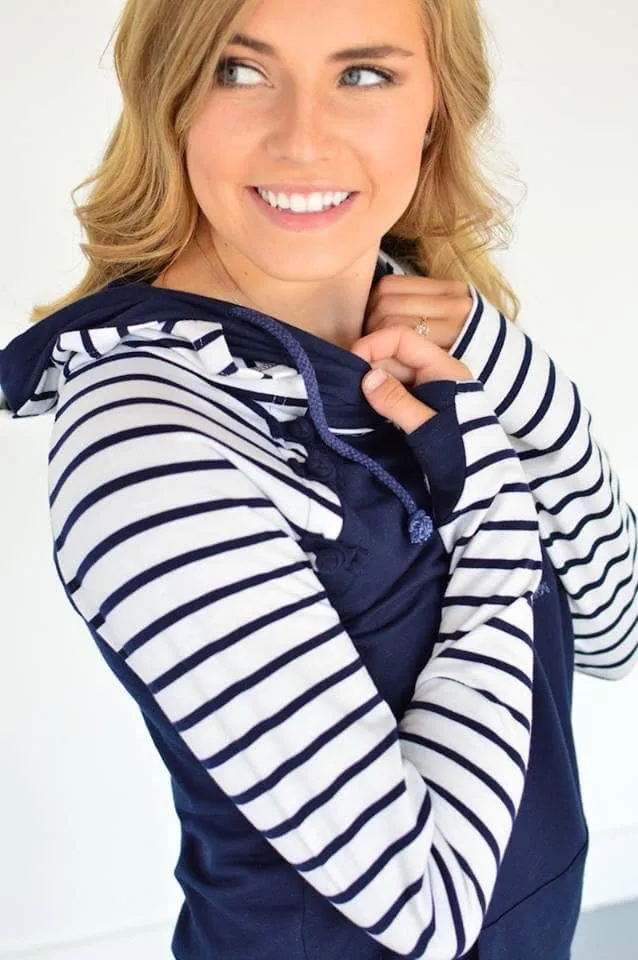 Navy Raglan Hoodie [High Stretch]