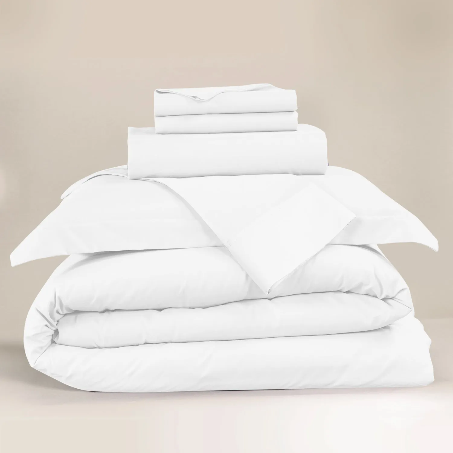 Nestl Bedding Duvet Cover 6-Piece Set - 1000 Thread Count Sheets - Tri Blend Cotton Duvet Cover with Zipper, Deep Pocket Fitted Sheet, 2 Cooling Pillow Cases, 2 Pillow Shams
