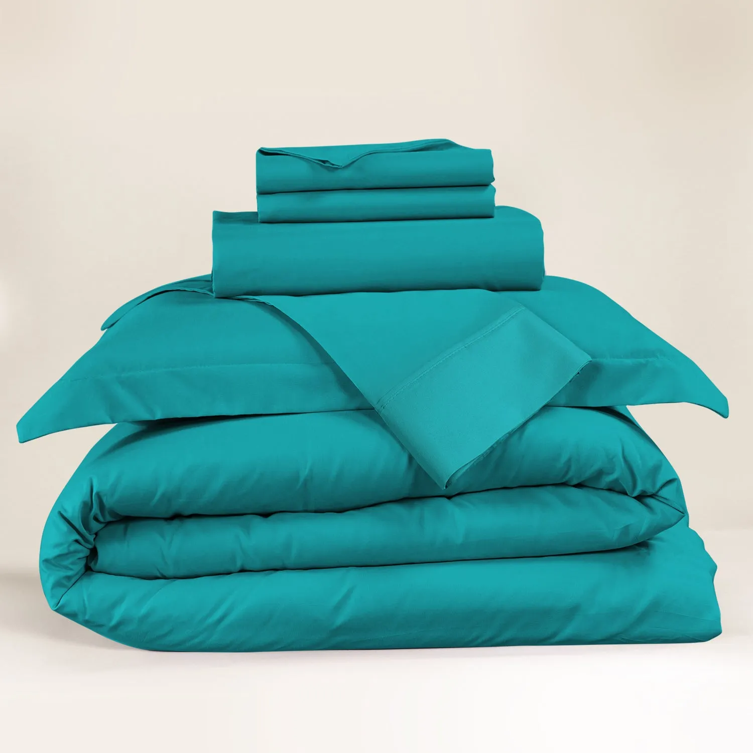 Nestl Bedding Duvet Cover 6-Piece Set - 1000 Thread Count Sheets - Tri Blend Cotton Duvet Cover with Zipper, Deep Pocket Fitted Sheet, 2 Cooling Pillow Cases, 2 Pillow Shams