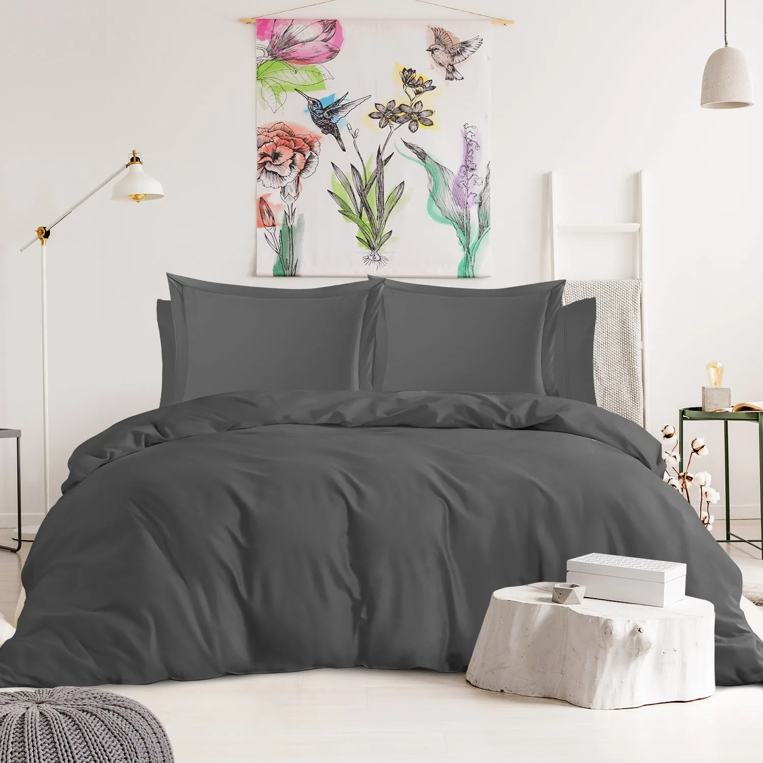 Nestl Bedding Duvet Cover 6-Piece Set - 1000 Thread Count Sheets - Tri Blend Cotton Duvet Cover with Zipper, Deep Pocket Fitted Sheet, 2 Cooling Pillow Cases, 2 Pillow Shams