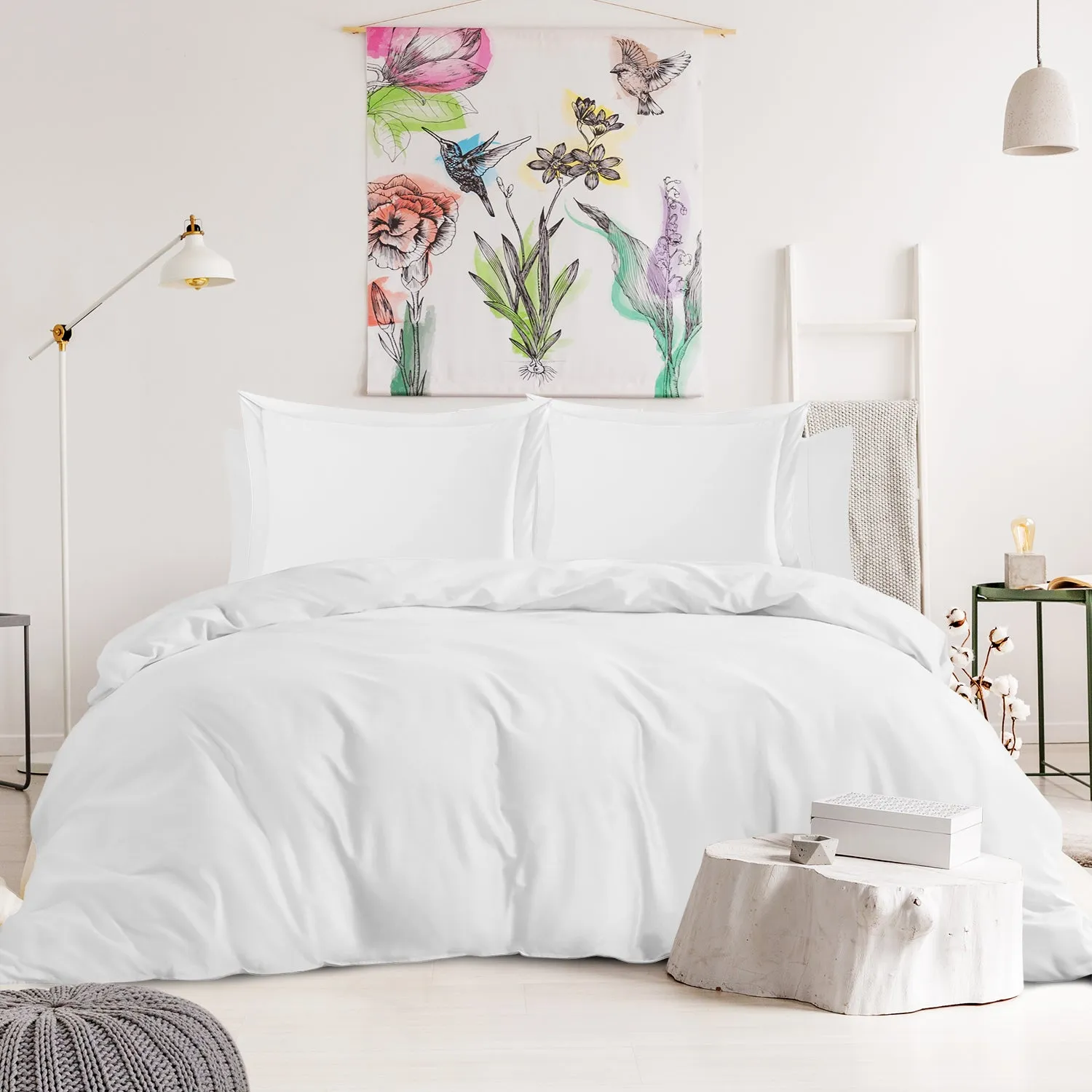 Nestl Bedding Duvet Cover 6-Piece Set - 1000 Thread Count Sheets - Tri Blend Cotton Duvet Cover with Zipper, Deep Pocket Fitted Sheet, 2 Cooling Pillow Cases, 2 Pillow Shams