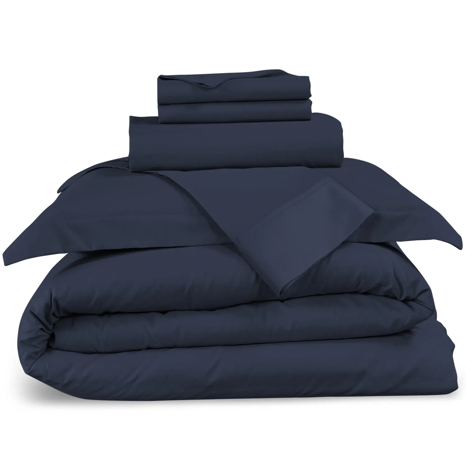 Nestl Bedding Duvet Cover 6-Piece Set - 1000 Thread Count Sheets - Tri Blend Cotton Duvet Cover with Zipper, Deep Pocket Fitted Sheet, 2 Cooling Pillow Cases, 2 Pillow Shams