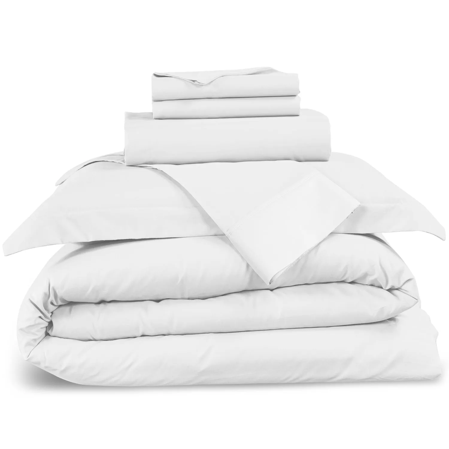Nestl Bedding Duvet Cover 6-Piece Set - 1000 Thread Count Sheets - Tri Blend Cotton Duvet Cover with Zipper, Deep Pocket Fitted Sheet, 2 Cooling Pillow Cases, 2 Pillow Shams