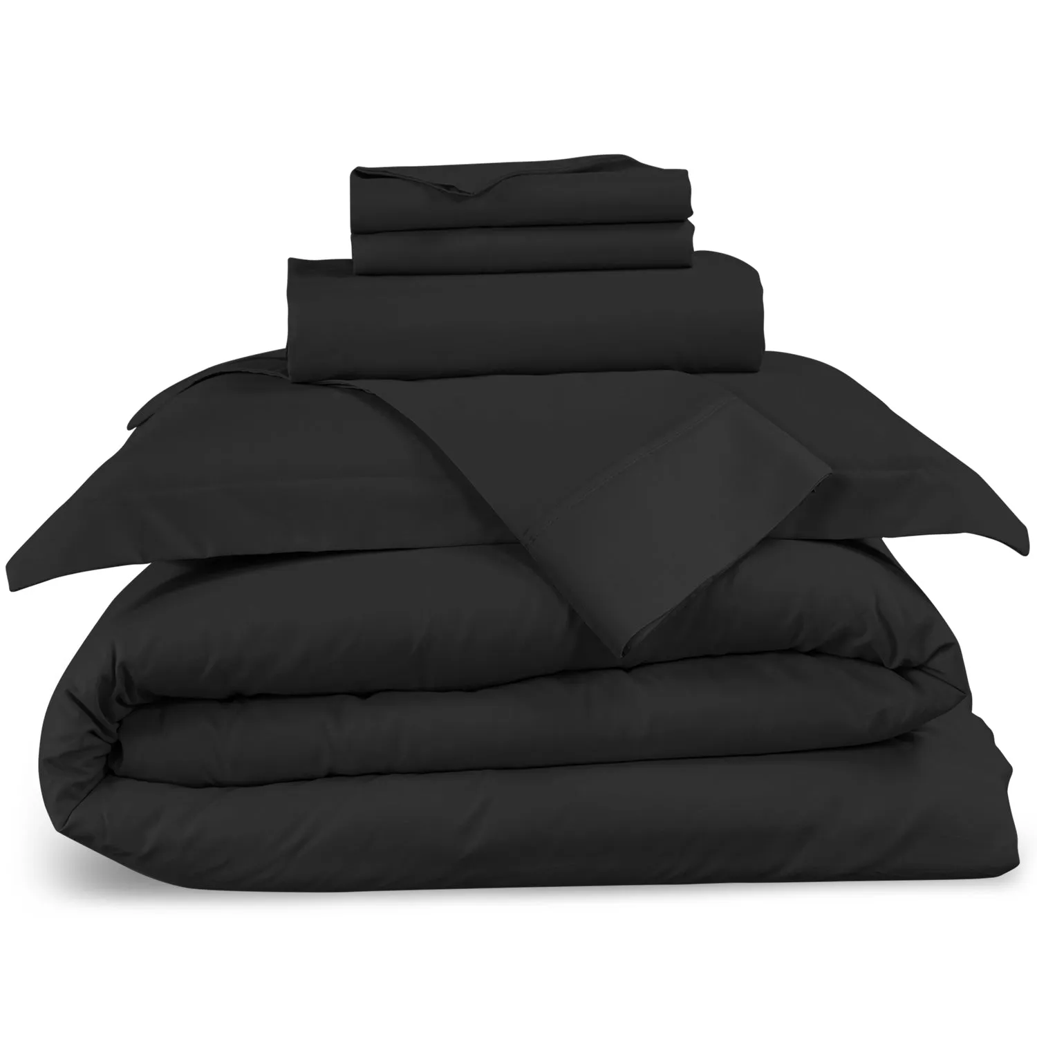 Nestl Bedding Duvet Cover 6-Piece Set - 1000 Thread Count Sheets - Tri Blend Cotton Duvet Cover with Zipper, Deep Pocket Fitted Sheet, 2 Cooling Pillow Cases, 2 Pillow Shams