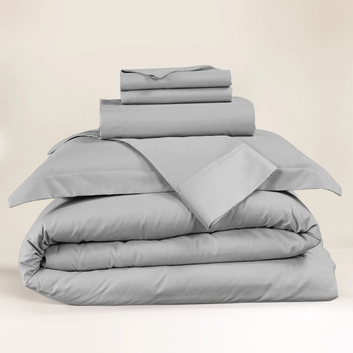 Nestl Bedding Duvet Cover 6-Piece Set - 1000 Thread Count Sheets - Tri Blend Cotton Duvet Cover with Zipper, Deep Pocket Fitted Sheet, 2 Cooling Pillow Cases, 2 Pillow Shams