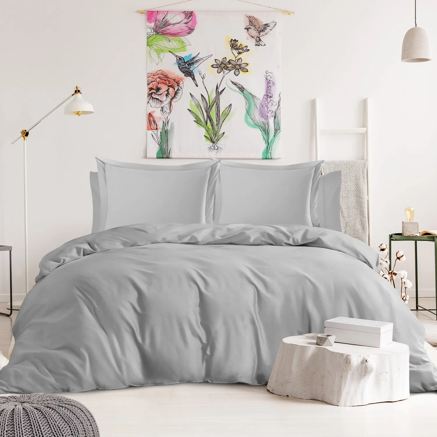 Nestl Bedding Duvet Cover 6-Piece Set - 1000 Thread Count Sheets - Tri Blend Cotton Duvet Cover with Zipper, Deep Pocket Fitted Sheet, 2 Cooling Pillow Cases, 2 Pillow Shams
