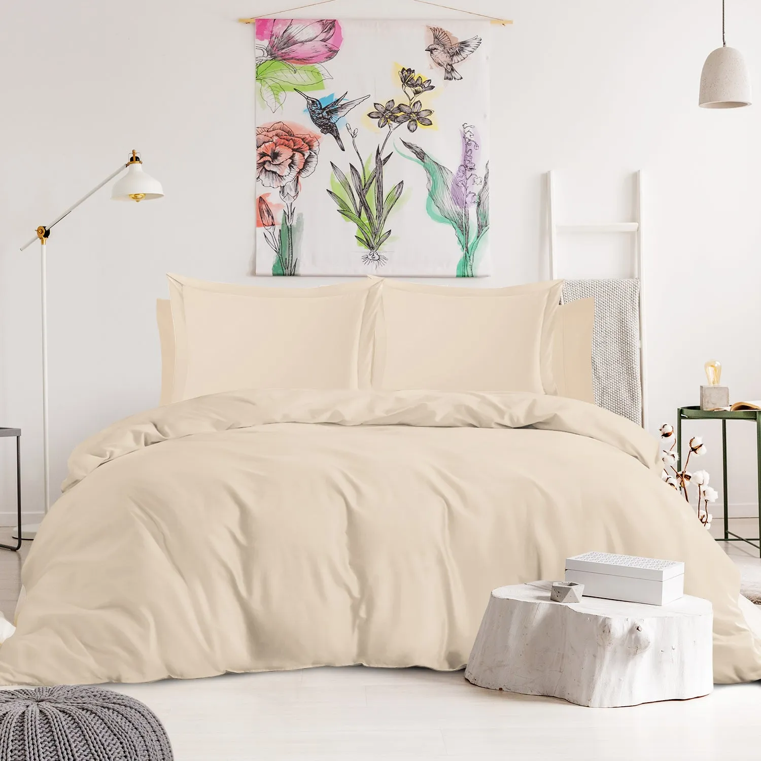 Nestl Bedding Duvet Cover 6-Piece Set - 1000 Thread Count Sheets - Tri Blend Cotton Duvet Cover with Zipper, Deep Pocket Fitted Sheet, 2 Cooling Pillow Cases, 2 Pillow Shams