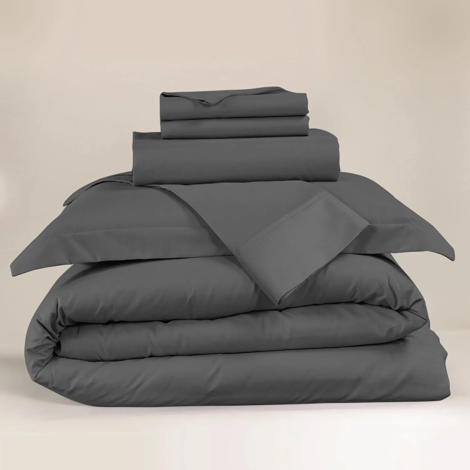 Nestl Bedding Duvet Cover 6-Piece Set - 1000 Thread Count Sheets - Tri Blend Cotton Duvet Cover with Zipper, Deep Pocket Fitted Sheet, 2 Cooling Pillow Cases, 2 Pillow Shams