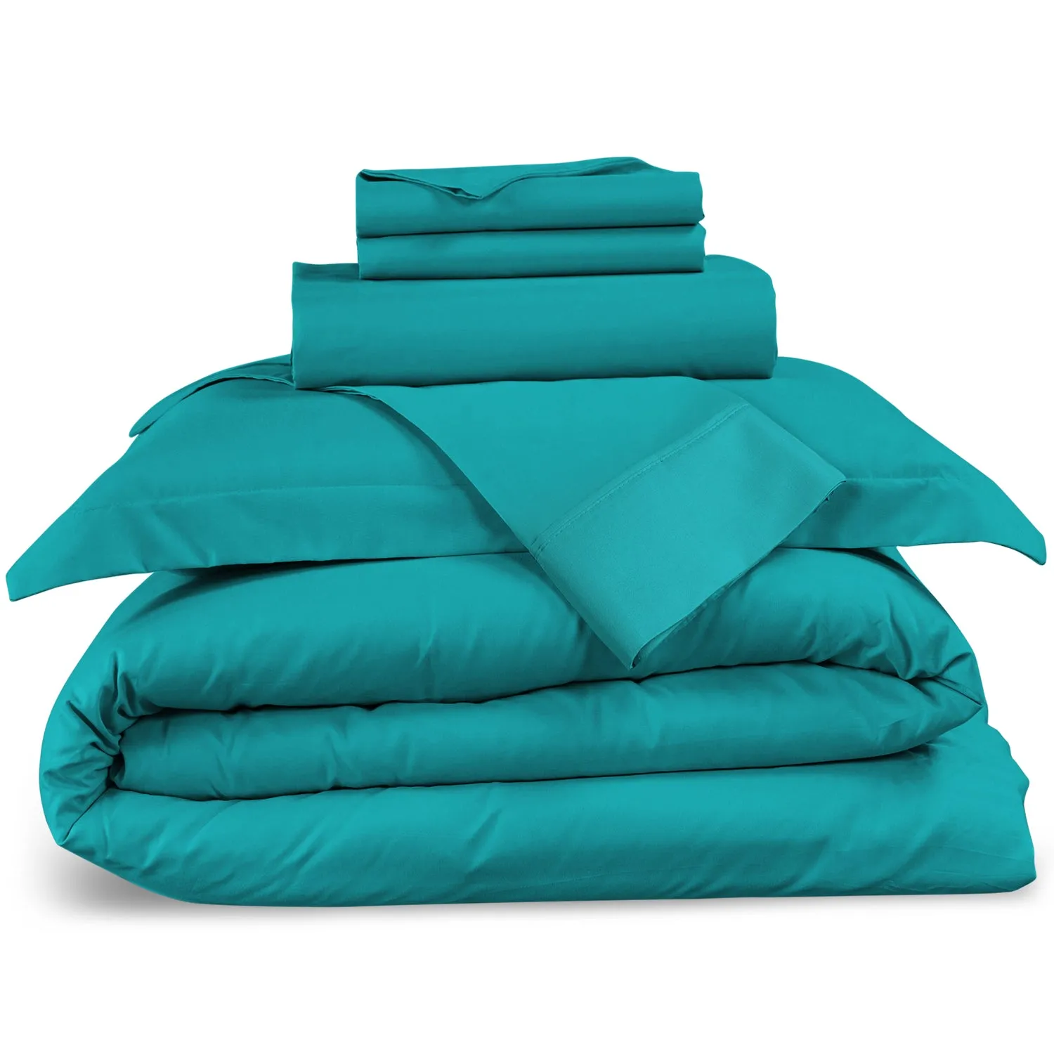 Nestl Bedding Duvet Cover 6-Piece Set - 1000 Thread Count Sheets - Tri Blend Cotton Duvet Cover with Zipper, Deep Pocket Fitted Sheet, 2 Cooling Pillow Cases, 2 Pillow Shams