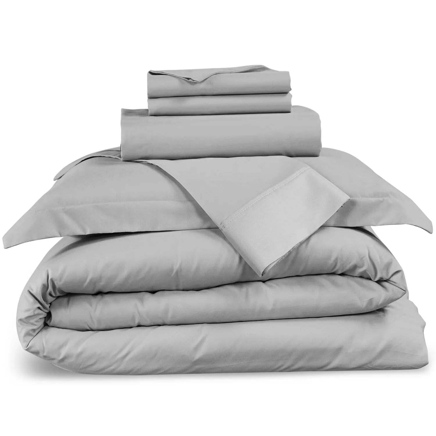 Nestl Bedding Duvet Cover 6-Piece Set - 1000 Thread Count Sheets - Tri Blend Cotton Duvet Cover with Zipper, Deep Pocket Fitted Sheet, 2 Cooling Pillow Cases, 2 Pillow Shams