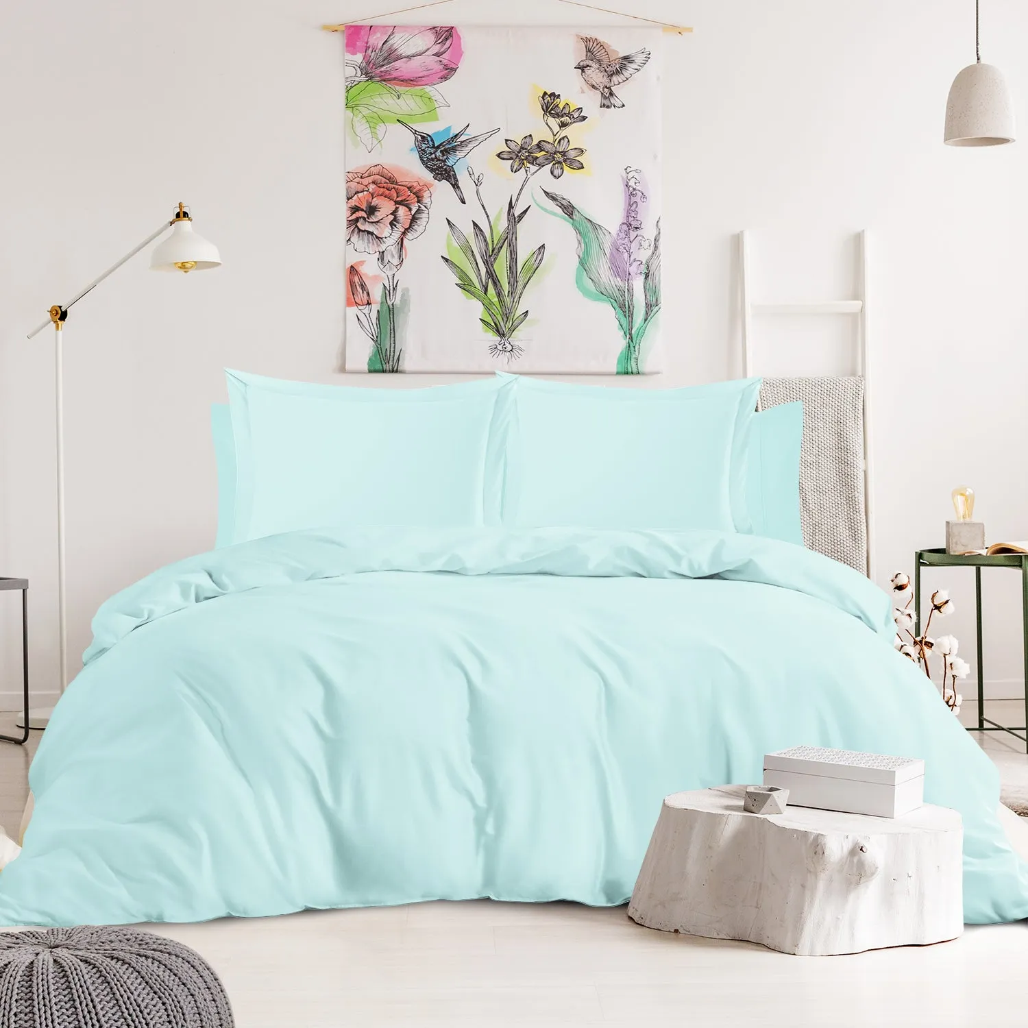 Nestl Bedding Duvet Cover 6-Piece Set - 1000 Thread Count Sheets - Tri Blend Cotton Duvet Cover with Zipper, Deep Pocket Fitted Sheet, 2 Cooling Pillow Cases, 2 Pillow Shams