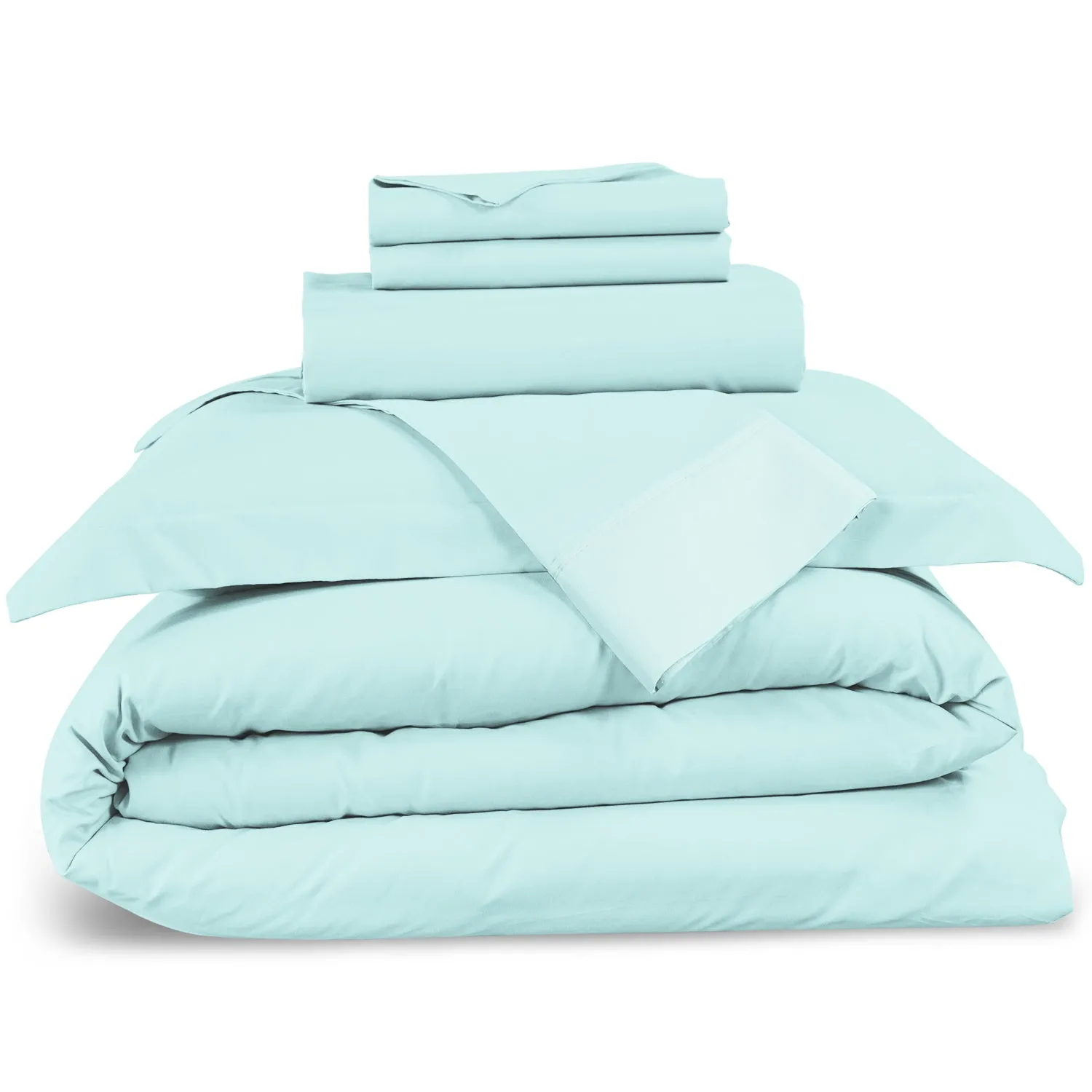 Nestl Bedding Duvet Cover 6-Piece Set - 1000 Thread Count Sheets - Tri Blend Cotton Duvet Cover with Zipper, Deep Pocket Fitted Sheet, 2 Cooling Pillow Cases, 2 Pillow Shams