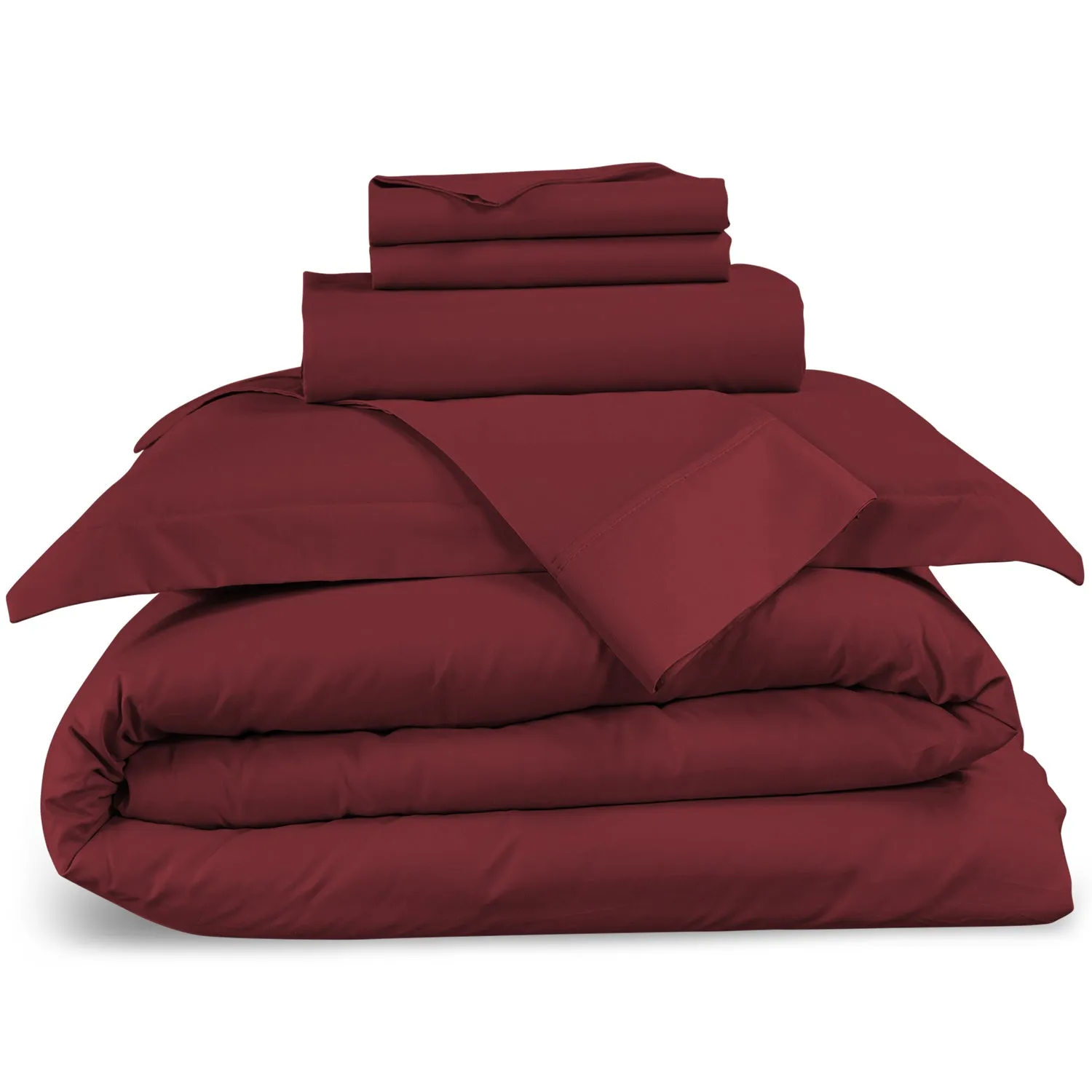 Nestl Bedding Duvet Cover 6-Piece Set - 1000 Thread Count Sheets - Tri Blend Cotton Duvet Cover with Zipper, Deep Pocket Fitted Sheet, 2 Cooling Pillow Cases, 2 Pillow Shams