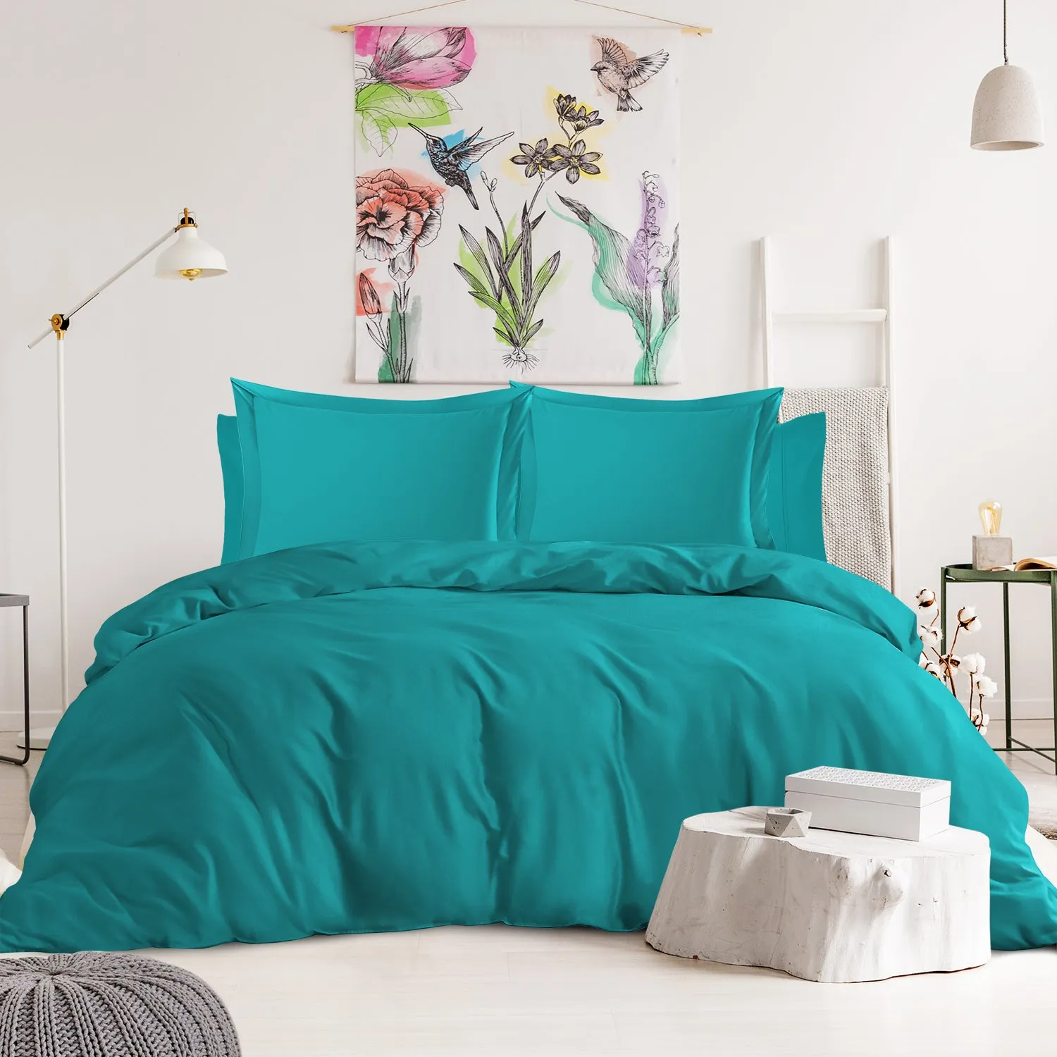Nestl Bedding Duvet Cover 6-Piece Set - 1000 Thread Count Sheets - Tri Blend Cotton Duvet Cover with Zipper, Deep Pocket Fitted Sheet, 2 Cooling Pillow Cases, 2 Pillow Shams