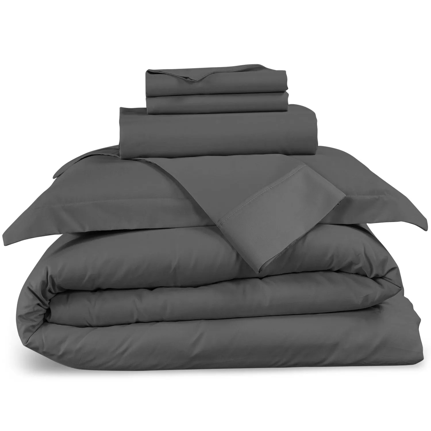 Nestl Bedding Duvet Cover 6-Piece Set - 1000 Thread Count Sheets - Tri Blend Cotton Duvet Cover with Zipper, Deep Pocket Fitted Sheet, 2 Cooling Pillow Cases, 2 Pillow Shams