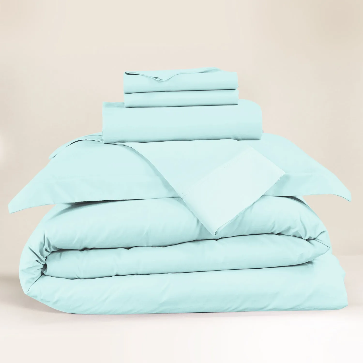 Nestl Bedding Duvet Cover 6-Piece Set - 1000 Thread Count Sheets - Tri Blend Cotton Duvet Cover with Zipper, Deep Pocket Fitted Sheet, 2 Cooling Pillow Cases, 2 Pillow Shams