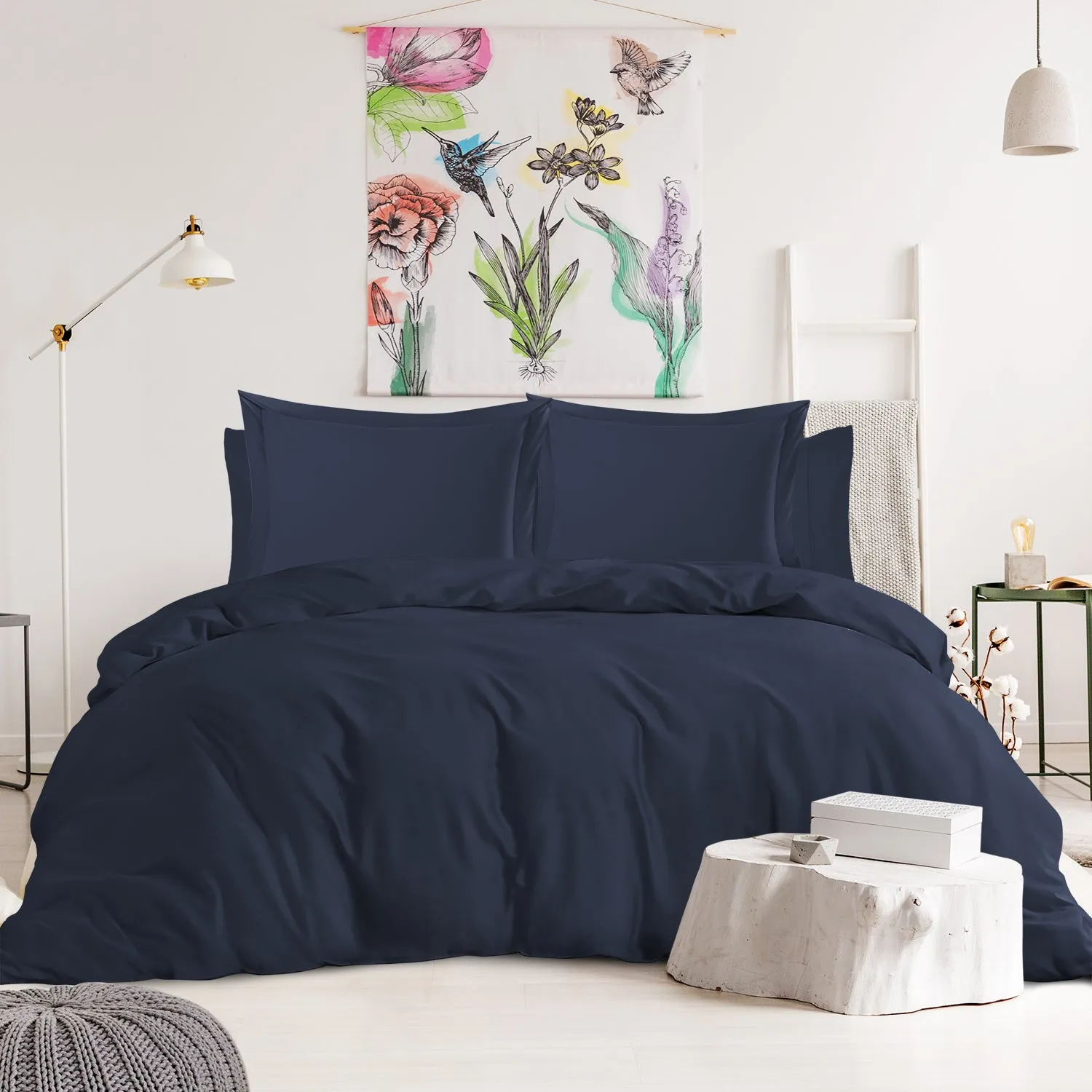 Nestl Bedding Duvet Cover 6-Piece Set - 1000 Thread Count Sheets - Tri Blend Cotton Duvet Cover with Zipper, Deep Pocket Fitted Sheet, 2 Cooling Pillow Cases, 2 Pillow Shams