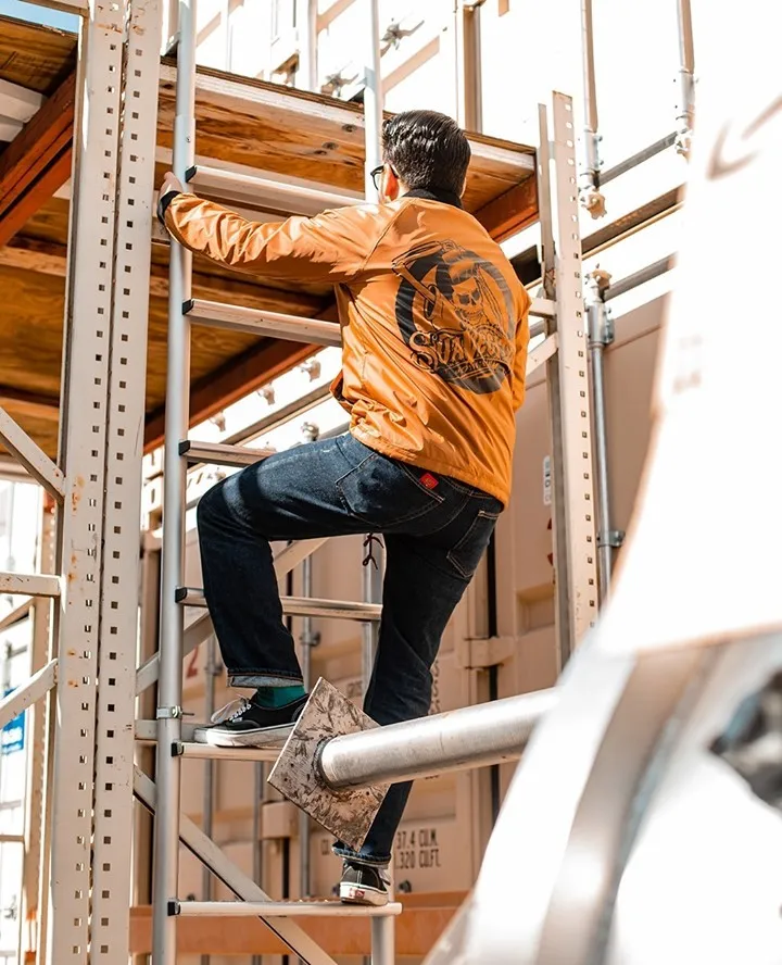 OG Flannel Lined Windbreaker - Orange