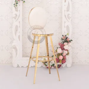 OLYMPIA Barstool Gold - White Velvet