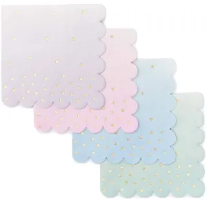 Ombre Cocktail Party Napkins (5 x 5 in, 4 Colors, 100-Pack)