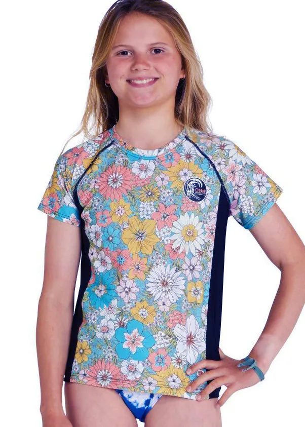 O'Neill girls rash tops - Wildflower