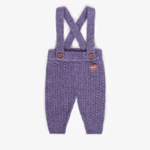 Pantalon à bretelles amovibles en polyester recyclé, naissance || Pants with removable straps in recycled polyester, newborn