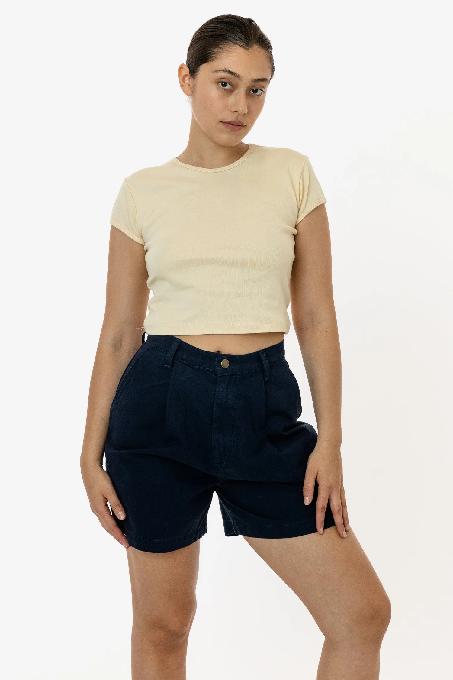 RCT372 - Cotton Twill Pleated Short