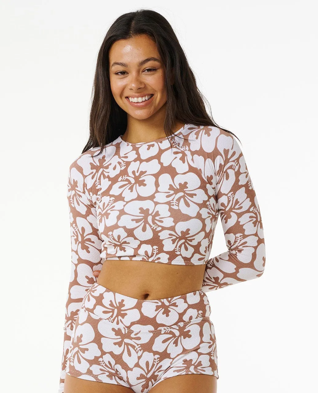 RIP CURL HIBISCUS HEAT CROP RASHVEST