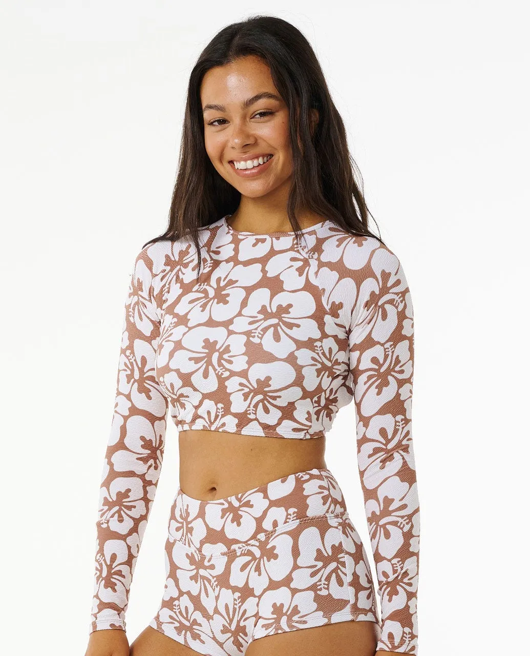 RIP CURL HIBISCUS HEAT CROP RASHVEST