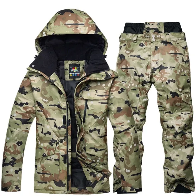 SAENSHING Ski / Snowboarding Set - Black Camo - Mens