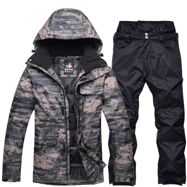 SAENSHING Ski / Snowboarding Set - Black Camo - Mens
