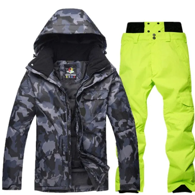 SAENSHING Ski / Snowboarding Set - Black Camo - Mens