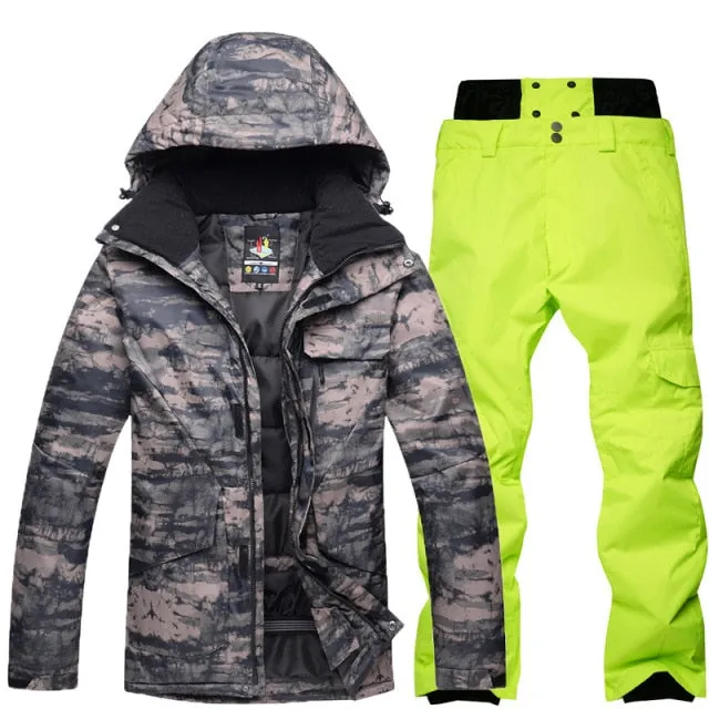 SAENSHING Ski / Snowboarding Set - Black Camo - Mens