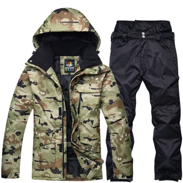 SAENSHING Ski / Snowboarding Set - Black Camo - Mens