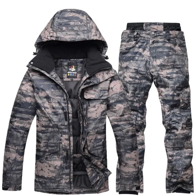 SAENSHING Ski / Snowboarding Set - Black Camo - Mens