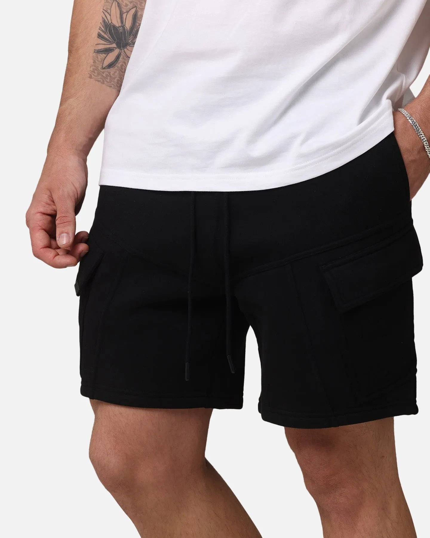 Saint Morta Worldwide Sweat Cargo Shorts Black