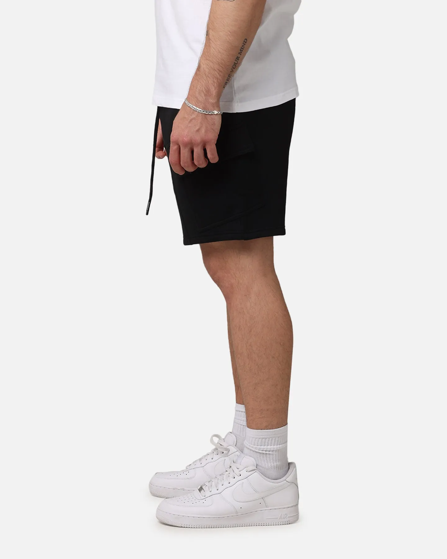 Saint Morta Worldwide Sweat Cargo Shorts Black