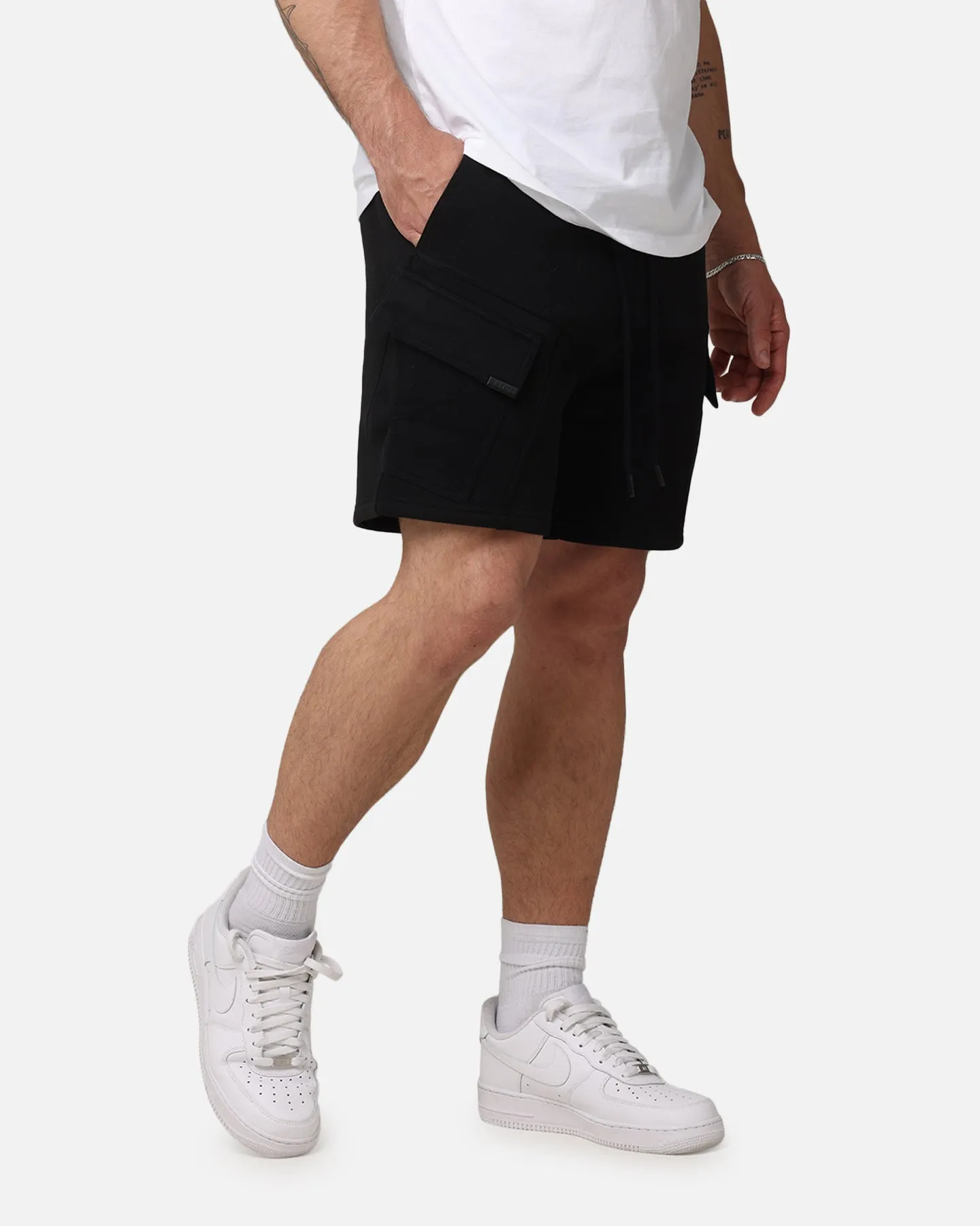 Saint Morta Worldwide Sweat Cargo Shorts Black